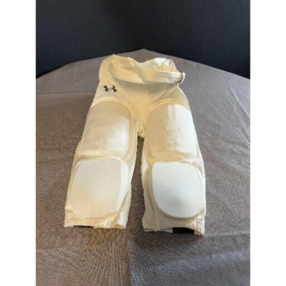 Under Armour Boys White 1258516 Integrated Vented Belted Football Pants Size M